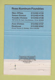 Matchbook Cover - Ross Aluminum Foundry Sidney OH 40 Strike