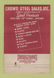 Matchbook Cover - Crown Steel Sales Chicago IL 40 Strike