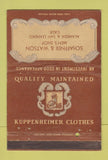 Matchbook Cover Kuppenheimer Men's Clothes Alameda San Leandro CA WEAR 40 Strike