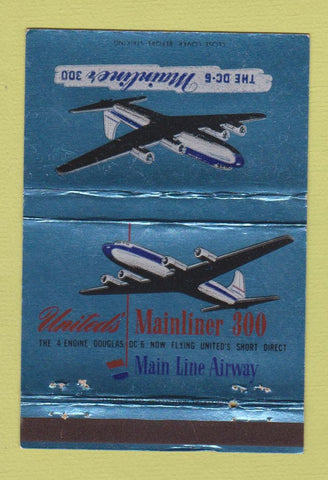 Matchbook Cover - DC6 Mainliner Airplane 40 Strike