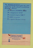 Matchbook Cover - DC6 Mainliner Airplane 40 Strike