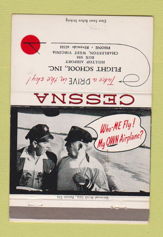 Matchbook Cover - Cessna Airplanes Charleston WV #1 40 Strike