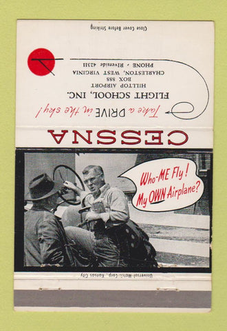 Matchbook Cover - Cessna Airplanes Charleston WV #3 40 Strike