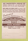 Matchbook Cover - Aircraft Engineering Los Angeles CA #1 Round World 40 Strike