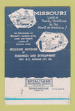 Matchbook Cover - Missouri Tourism Jefferson City MO 40 Strike