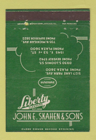 Matchbook Cover - Liberty Cleaners Chicago IL John Skahen 40 Strike