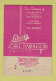 Matchbook Cover - Liberty Cleaners Chicago IL John Skahen 40 Strike