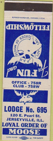 Matchbook Cover - Matchbook Cover Moose Lodge Jerseyville IL