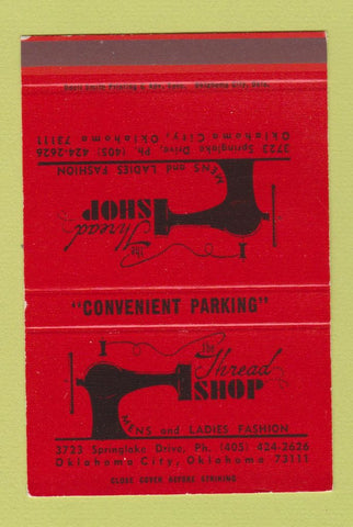 Matchbook Cover - Thread Shop Oklahoma City OK SAMPLE 40 Strike