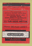 Matchbook Cover - William Dudek Manufacturing Chicago IL ARROW WEAR 40 Strike