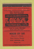 Matchbook Cover - Wonder City Cafe West Memphis AR Low phone # ADVANCE 40 Strike