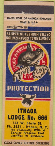 Matchbook Cover - Matchbook Cover Moose Lodge Ithaca NY