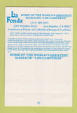Matchbook Cover - La Fonda Mexican Restaurant Los Angeles CA 40 Strike