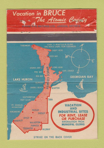 Matchbook Cover - Bruce County  Canada ON Ontario WORN 40 Strike