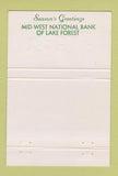Matchbook Cover - Mid West National Bank Lake Forest IL? Christmas 40 Strike