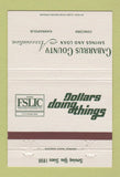 Matchbook Cover - Cabarrus County savings Loan Concord Kannapolis NC 40 Strike