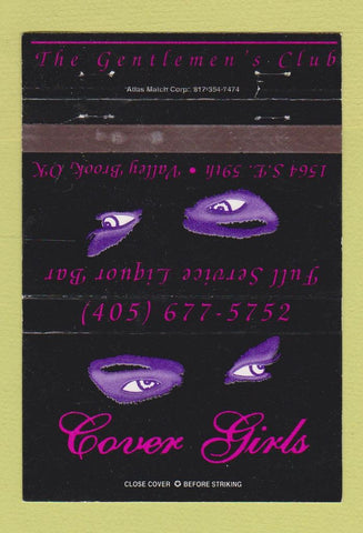 Matchbook Cover - Cover Girls Strip Club Valley Brook OK WEAR 40 Strike