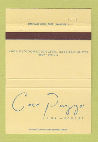 Matchbook Cover - Coco Pazza Los Angeles CA West Hollywood 40 Strike