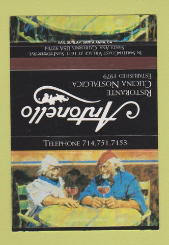 Matchbook Cover - Antonello Ristorante Santa Ana CA 40 Strike