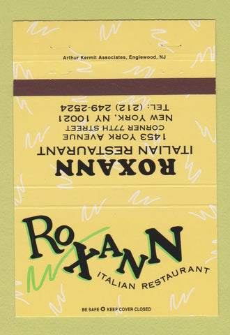 Matchbook Cover - Roxann Italian Restaurant New York City 40 Strike