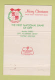 Matchbook Cover - First National Bank Opp AL Christmas 40 Strike