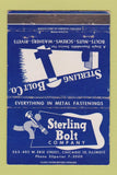 Matchbook Cover - Sterling Bolt Chicago IL WEAR 40 Strike