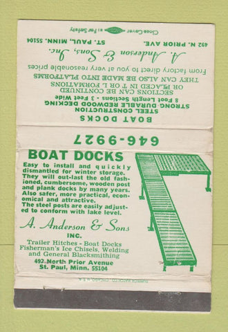 Matchbook Cover - Boat Docks St Paul MN A Anderson 40 Strike