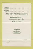 Matchbook Cover - Maximilian's Royal Oak MI 40 Strike
