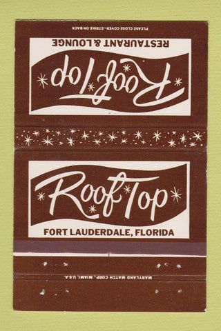 Matchbook Cover - Roof Top Restaurant Fort Lauderdale FL 40 Strike