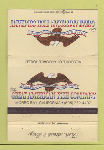 Matchbook Cover - Great American Fish Company Morro Bay CA WORN 40 Strike