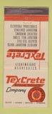 Matchbook Cover - Tex Crete Concrete Dallas TX 30 Strike