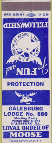Matchbook Cover - Matchbook Cover Moose Lodge Galesburg IL