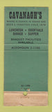 Matchbook Cover - Cavanagh's New York City WEAR 30 Stick