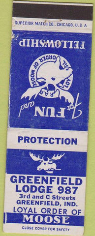 Matchbook Cover - Matchbook Cover Moose Lodge Greenfield IN