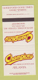 Matchbook Cover - Champions Sports Bar Atlanta GA 30 Strike