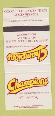 Matchbook Cover - Champions Sports Bar Atlanta GA 30 Strike