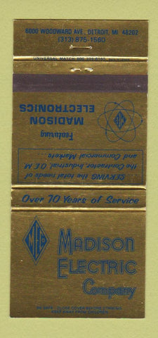 Matchbook Cover - Madison Electric Electronics Detroit MI 30 Strike