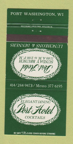 Matchbook Cover - Port Hotel Port Washington WI 30 Strike