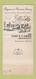 Matchbook Cover - Vieux Carre Restaurant New Orleans LA 30 Strike