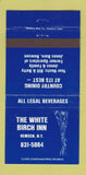Matchbook Cover - White Birch Inn Remsen NY 30 Strike