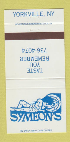 Matchbook Cover - Symeon's Yorkville NY 30 Strike