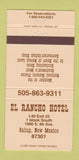Matchbook Cover - El Rancho Hotel Gallup NM  30 Strike