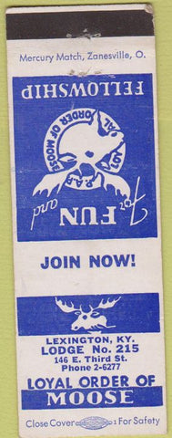 Matchbook Cover - Matchbook Cover Moose Lodge Lexington KY