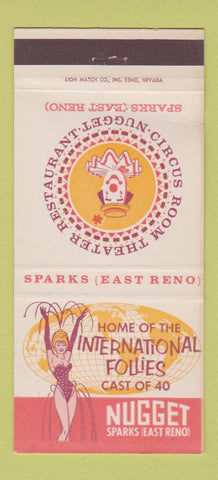 Matchbook Cover - Nugget Casino Reno Sparks NV girlie clown 30 Strike