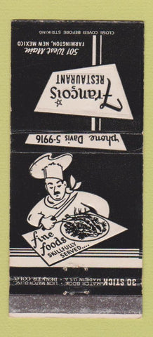 Matchbook Cover - Francois Restaurant Farmington NM WEAR 30 Stick