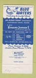 Matchbook Cover - Blue Waters Motel Daytona Beach FL 30 Strike