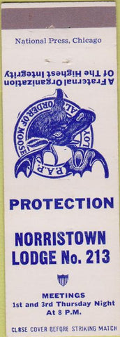 Matchbook Cover - Matchbook Cover Moose Lodge Norristown PA