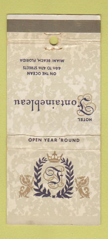 Matchbook Cover - Hotel Fontainebleau Miami Beach FL WEAR 30 Stick