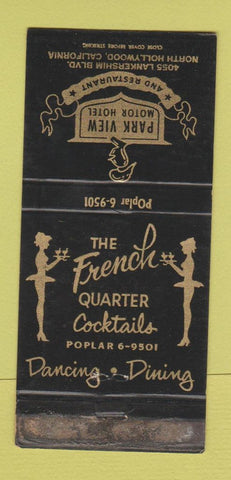 Matchbook Cover - Park View Motor Hotel North Hollywood CA girlie WORN 30 Strike