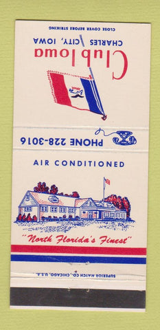 Matchbook Cover - Club Iowa Charles City IA 30 Strike